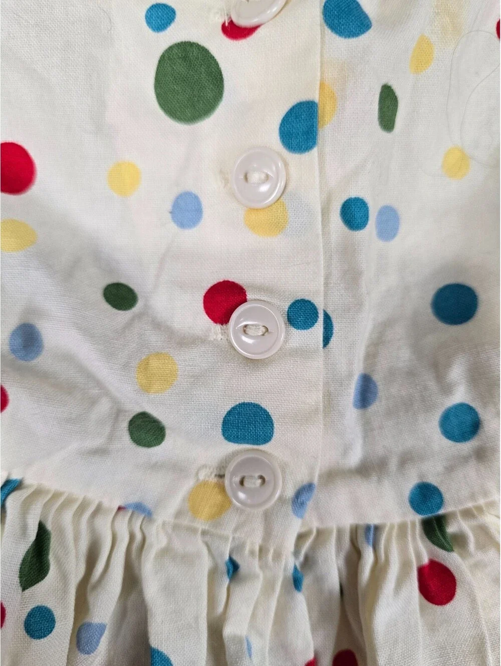 Pears & bears Toddler Girls Sz 2T Long Sleeve Dress Rainbow Polka Dot A Line